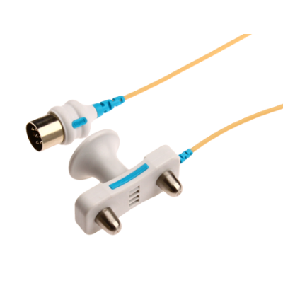 Bipolarna elektroda stymulująca z korkami filcowymi lub z metalowymi wypustkami