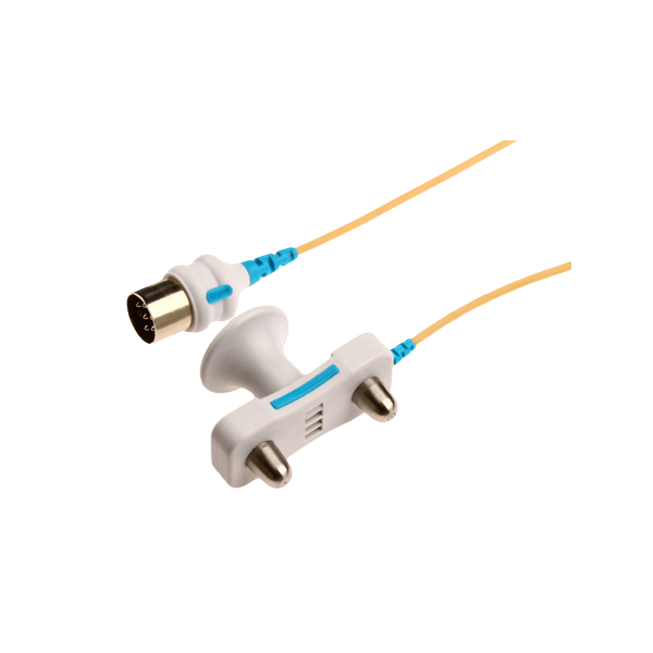 Bipolarna elektroda stymulująca z korkami filcowymi lub z metalowymi wypustkami