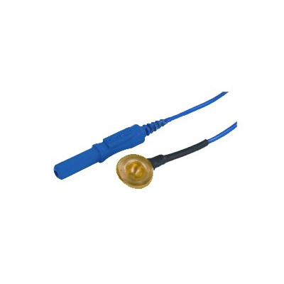 Wielorazowa elektroda miseczkowa AU średnica 9mm z kablem 1